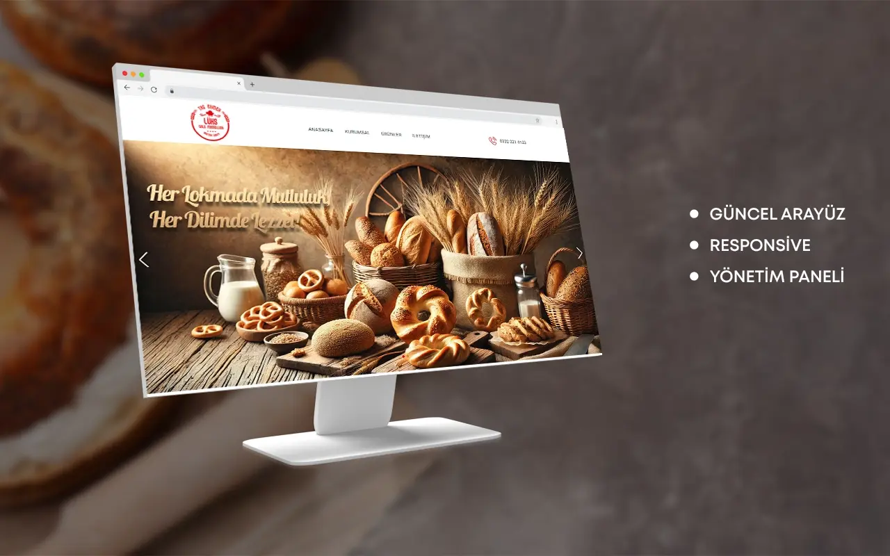<span>Lüks Taş Ekmek ve Unlu Mamülleri Web Sitesi</span><i>→</i>